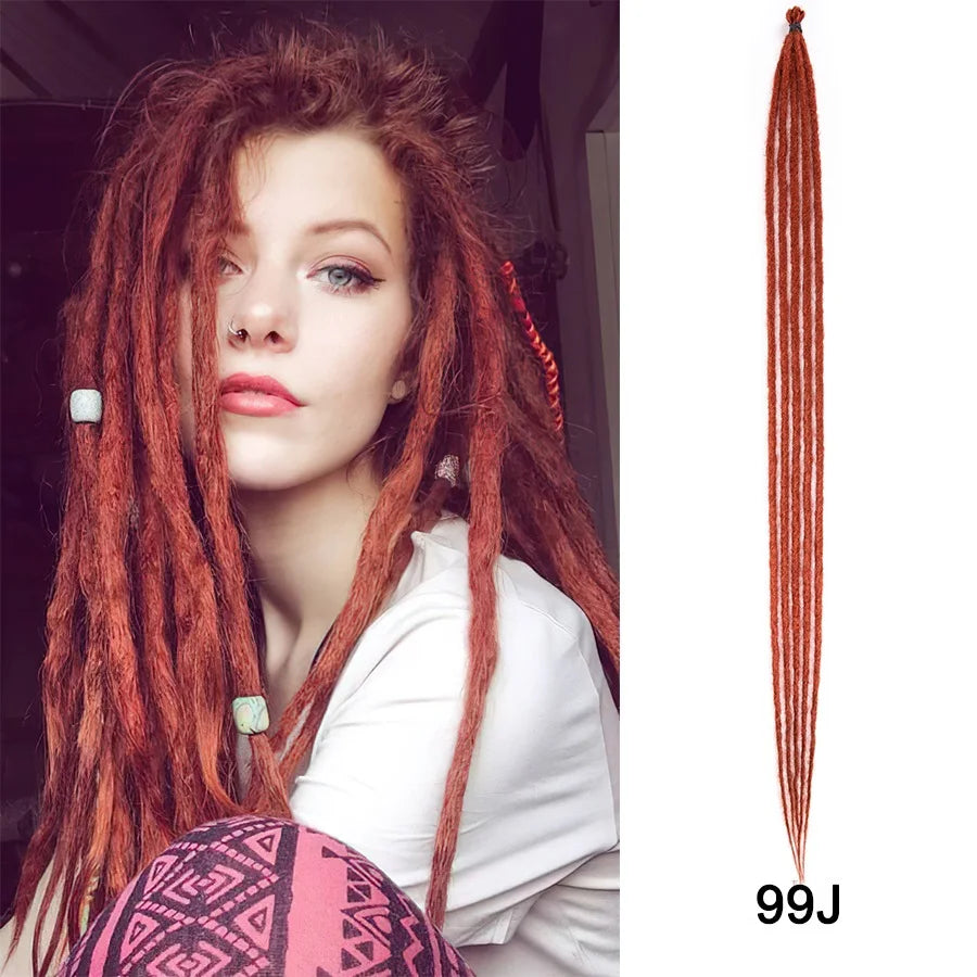 20"36Inch 5Strands Handmade Dreadlocks Extensions Ombre Synthetic Dreads Dreadlocks Twist Braiding Hair Reggae Dreads Braids 