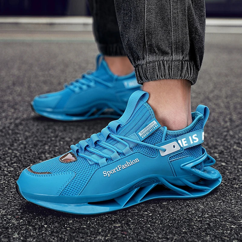 Men's Trendy Color Block Chinese Landscape Lace Up Blade Sneakers With Assorted Colors, Casual Outdoor Walking Shoes