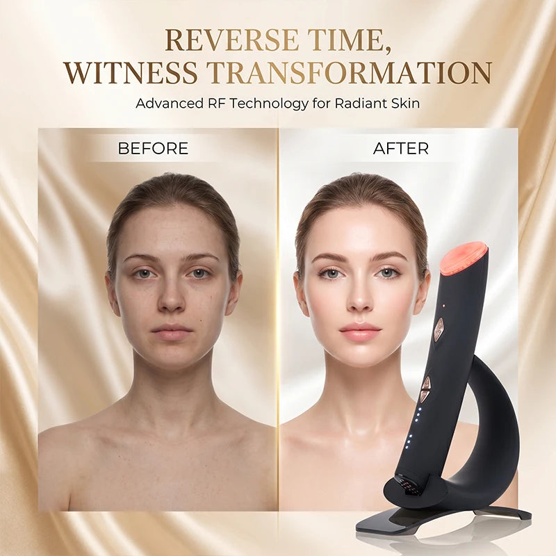 Functional facial skincare device compress care device LED light therapy device microcurrent firming massager daily beauty care