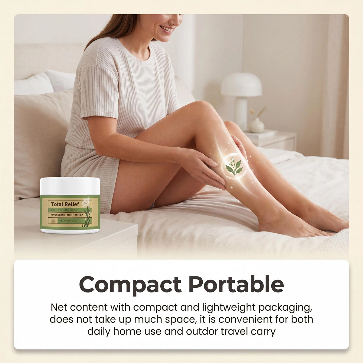 Magnesium Soothing Cream | Relieve Nerves Tension Reduce Muscle Discomforts Joint Care Fast Absorb | Total Relief Body Cream