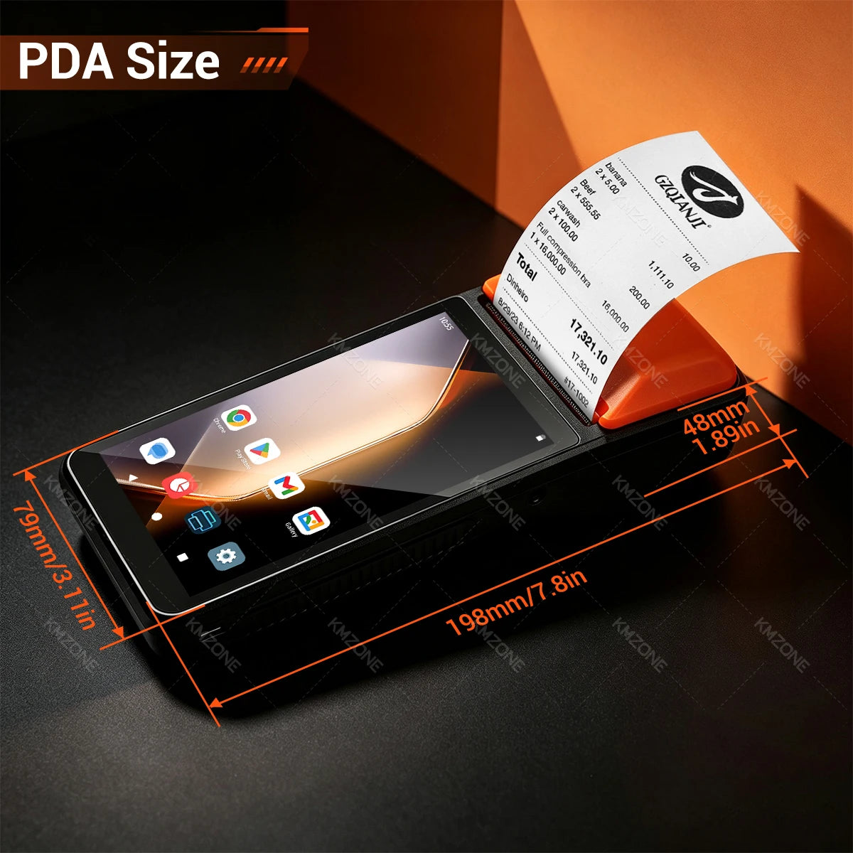 Android 13 Pos Terminal with Thermal Bluetooth Receipt Printer 5 Inch 4G Wifi with Camera POS PDA for Loyverse POS Retail Store