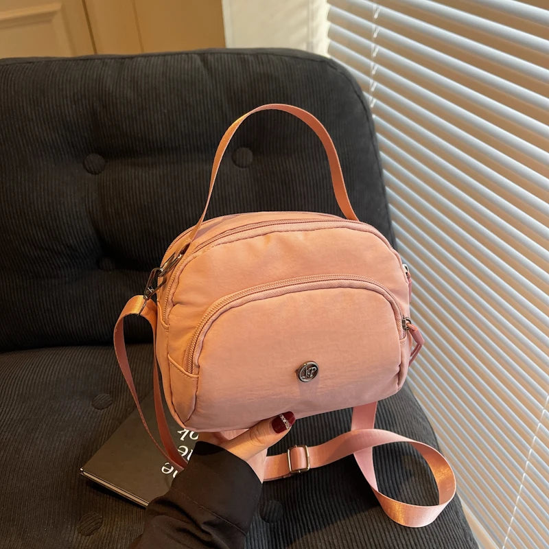 Women's Fashion Canvas Crossbody Bags Multi Pocket Small Shoulder Bag Casual Boho Handbag Lightweight Travel Purse for Daily Use