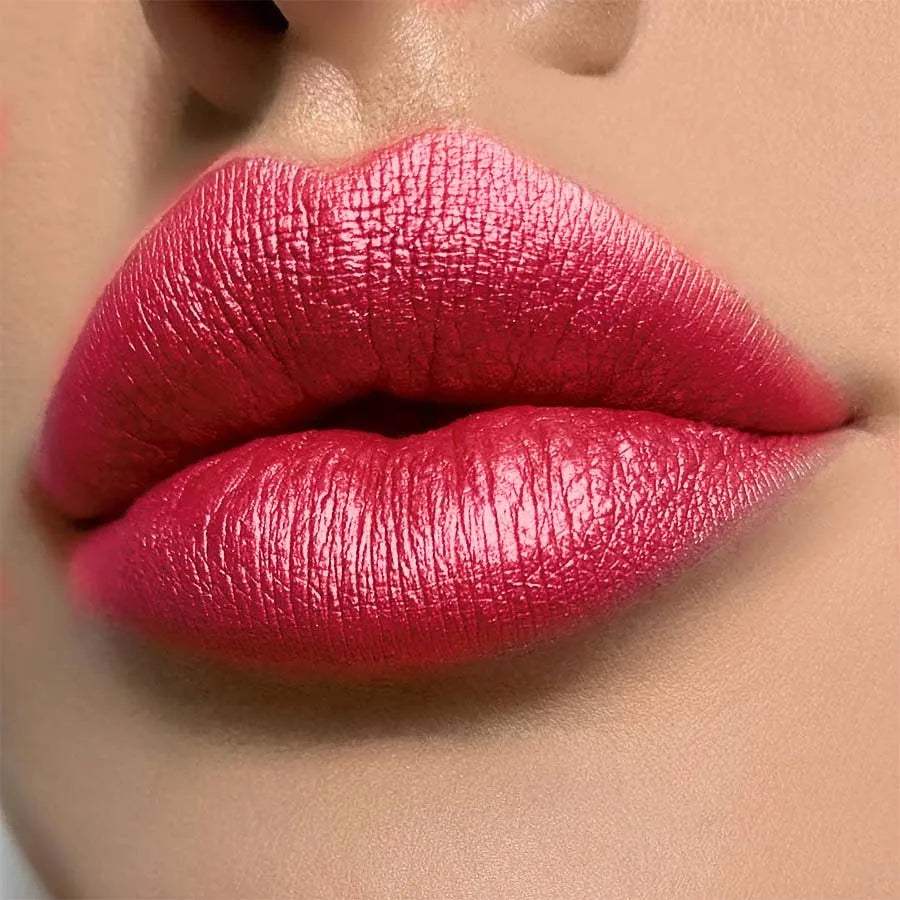 Red Metallic Lipstick Longlasting Glitter Lip Glaze Waterproof Lips Makeup Moisturize Luminous Liptint Shimmer Shiny Lipgloss