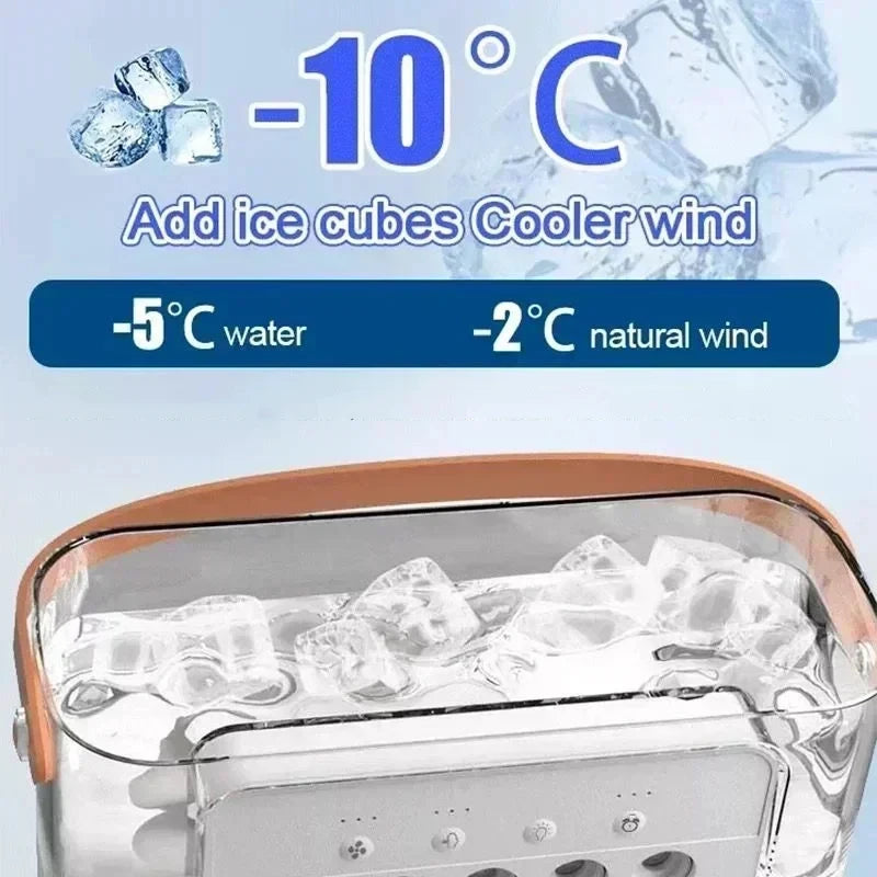 3 In 1 Small Air Conditioner Home Air Cooler LED Night Light Portable Humidifier Wind Adjustment Fan Office Home Fan