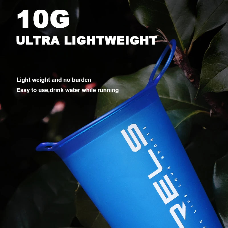 1pc 200ml Foldable Sports Water Cup Marathon Running Folding Soft Lightweight Leak Proof Easy Carry Hydration Bottle for Outdoor