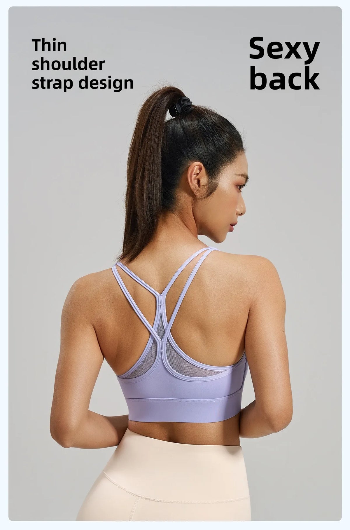 Women U Neck Fitness Crop Top Crossback Sports Bra Fixed Cups Vest, Shockproof Gym Running Workout Yoga Top