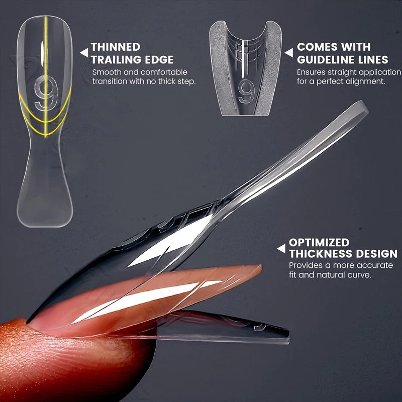 240 Pieces of Dual-Form Nail Forms - Nail Molds, Can Quickly Extend Nails, No Paper Forms Needed, 15 Sizes of Plastic Forms, Salon Nail Art Tools