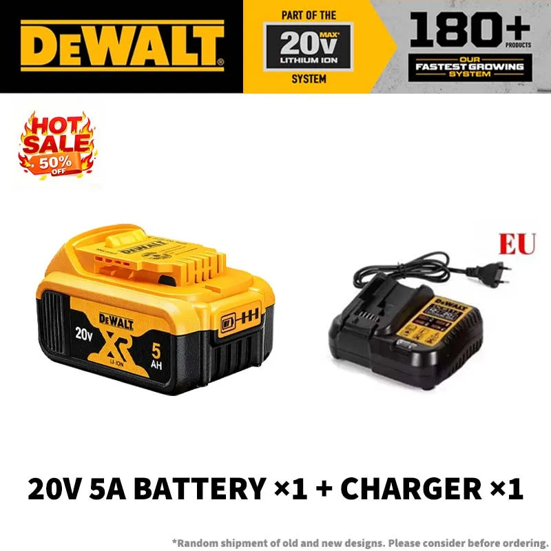100% Genuine DEWALT 20V Max 2/5/6/9Ah Battery Charger Combo Li-Ion XR Series for Power Tools Battery DCB200,DCB202,DCB205,DCB206
