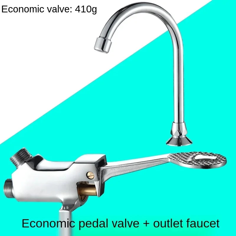 Foot-operated Faucet Brass Hospital Laboratory Food Factory Basin Foot Valve Single Cold Foot Faucet  Kichen  Water Faucet