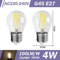 2PCS LED Filament Bulb E14 E27 C35 C35T ST64 G80 A60 220V 4W 9W Warm White Glass 360 Degree Edison Retro Candle Light Blubs