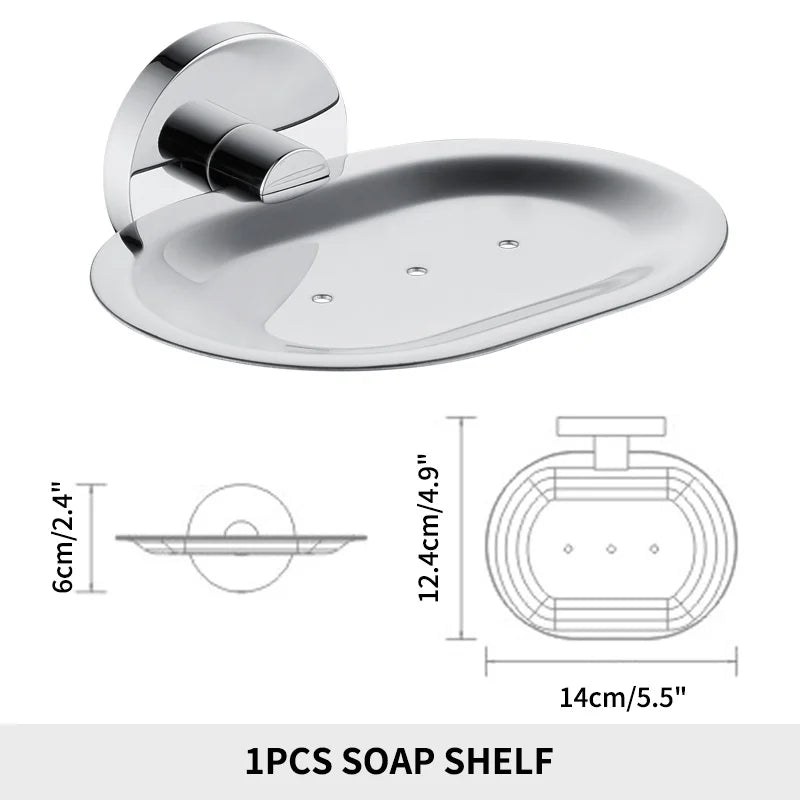 Bathroom Accessories Towel Rack Shelf Paper Holder Stainless Steel Toilet Brush Holder Hand Towel Ring Robe Hook Hanger Chrome