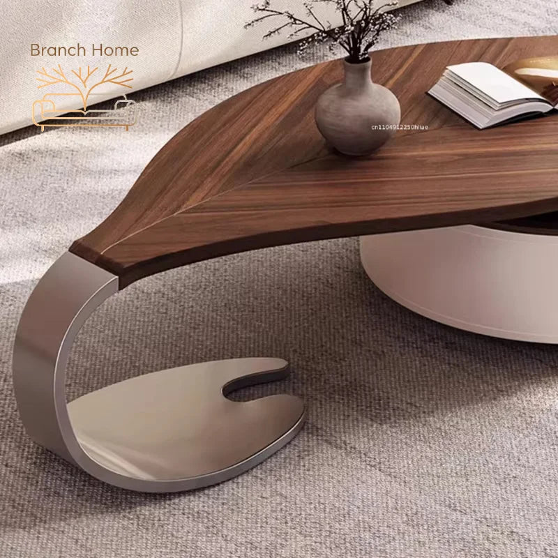 ！@Living Room Furniture Set Wooden Modern Nesting China Small Oval Shape Side Tea Table Design Leaf Shaped Coffee Table
