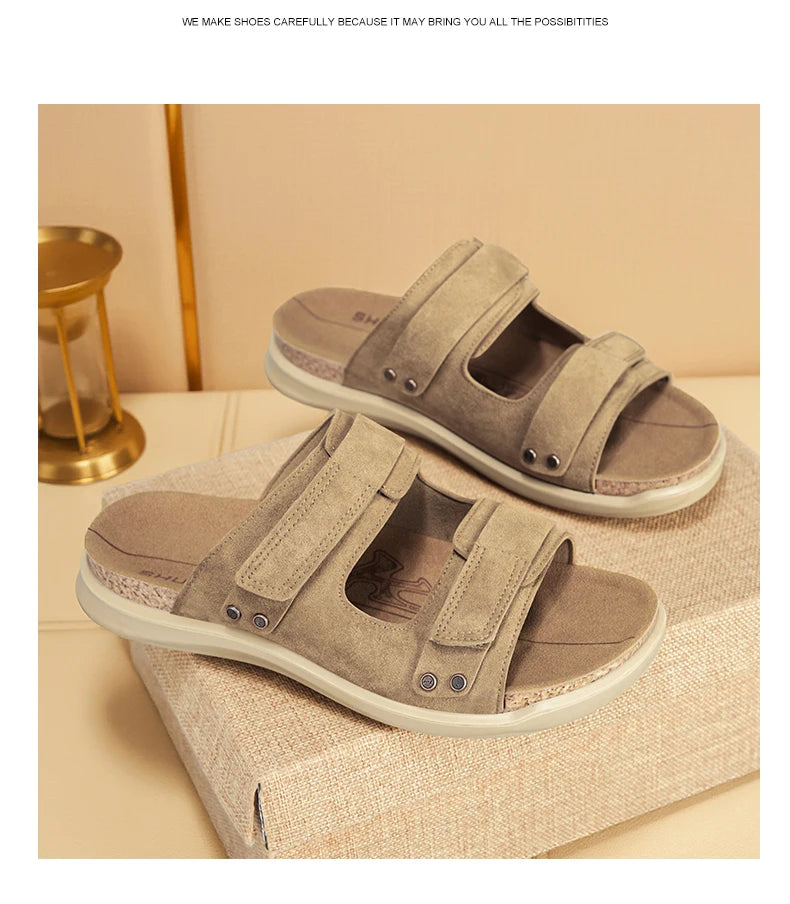 Sandals Breathable Soft Flat Shoes Men Slippers Breathable Casual Shoes for Men Beach Sandals Summer Fashion Shoes Luxury