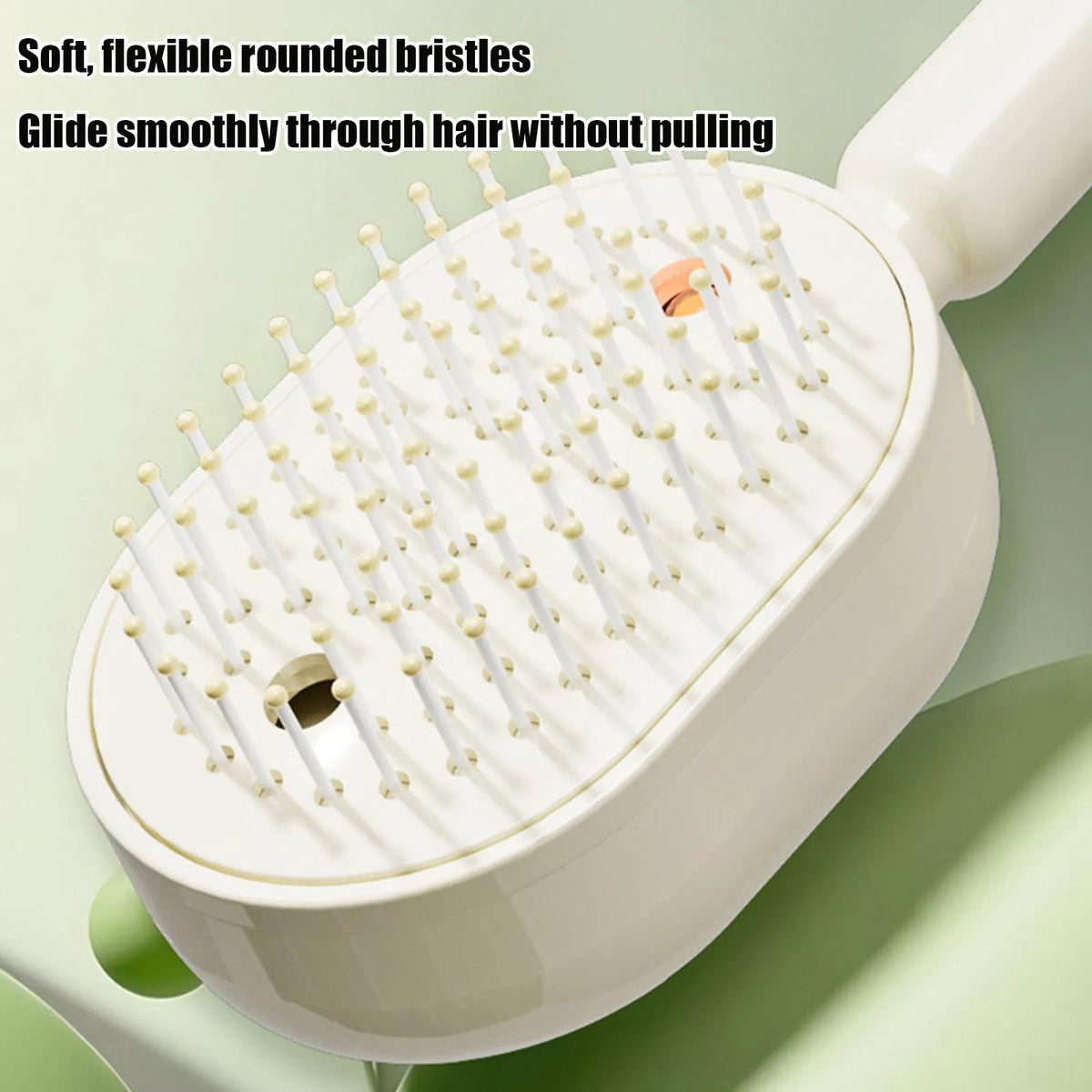 Electric Steam Brush with Water Spray Portable Cordless Hair Tool Anti-Static Red Light Hair Brush for Both Long & Short Hairs