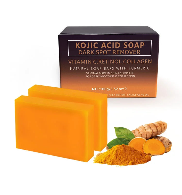 Lemon Turmeric Exfoliating Soap with Curcumin All-Body Cleansing Brightening Natural Granule Soap for Skin Care