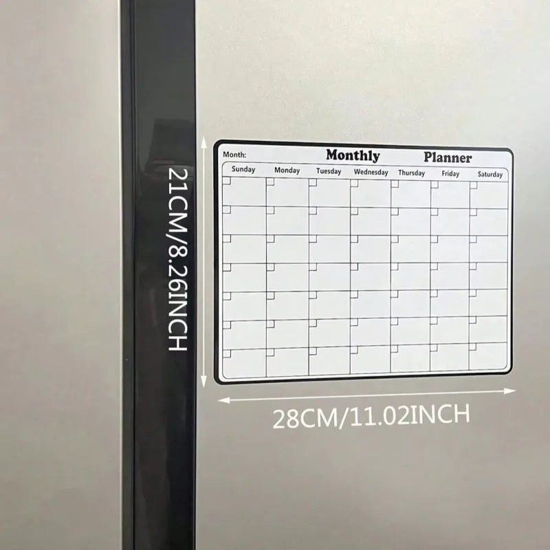 1/2 Pcs Magnetic Fridge Dry Erase Calendar Monthly Planner Whiteboard Reusable Family Schedule Message Board for Kitchen Home Or