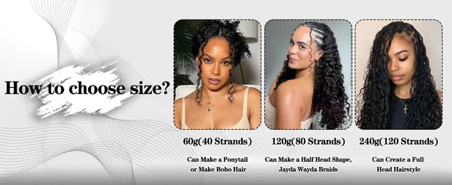 300gPre-divided Bulk Hair for Braiding Deep Wave Crochet Human Hair Knotless Miracle Knots Hair Extensions Boho Braids Invisible