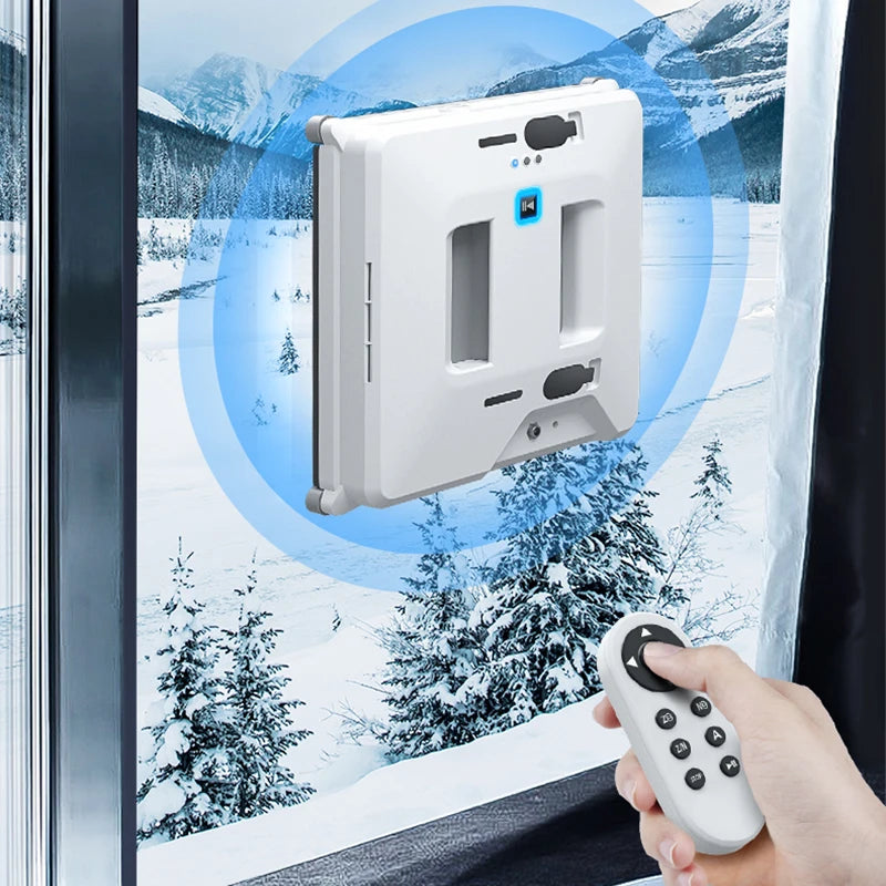 Window Cleaner Robot Dual Water Spray Remote Control Electric Glass Wall Cleaning High Vacuum Suction Window Washer Anti-falling
