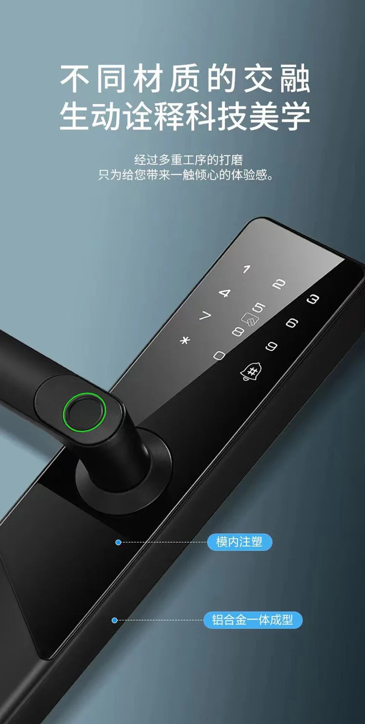 MOES Tuya ZigBee Smart Door Lock Indoor Password Fingerprint Remote Unlock Keycard Tamper Alarm Battery Powered Work With Alexa