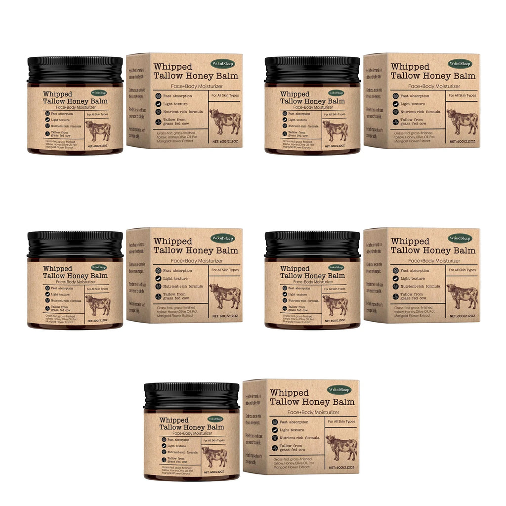 WoodSleep Beef Tallow Paste Deeply Moisturizer Brightening Wrinkle Remover Grass Fed Tallow Wild Honey Face Body Cream Skin Car