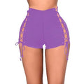 High Quality Summer Women Fashion Sexy Lace Up Denim Shorts 2025 Vintage Mid Waist Ripped Casual Hot Short Jeans Slim Streetwear
