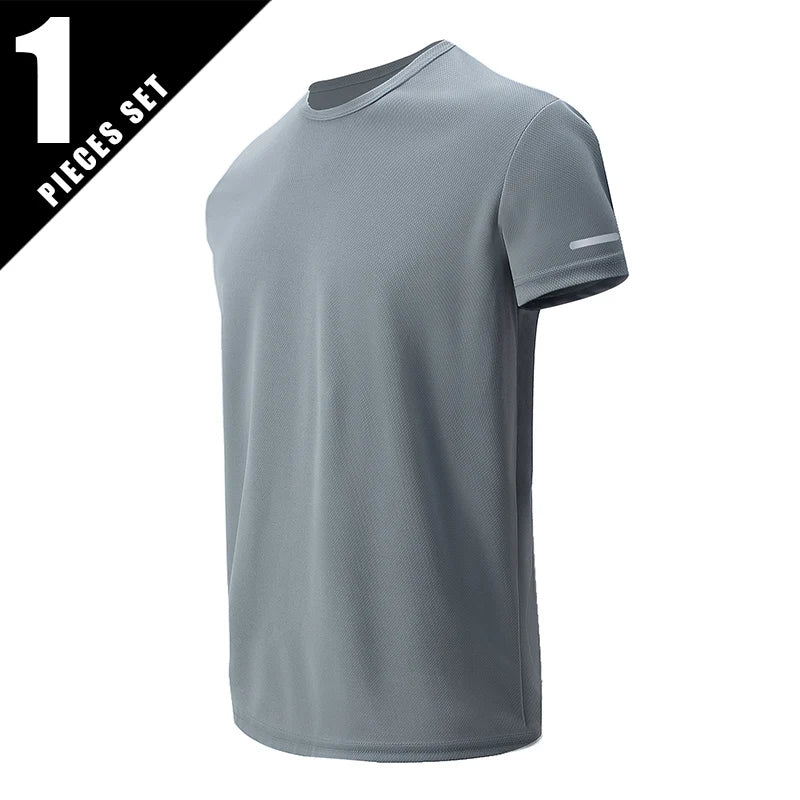 1/2 Piece Men's Four Season Short Sleeved Quick Drying Sports And Fitness Comfortable Plus Size Youth Casual Basic T-shirt