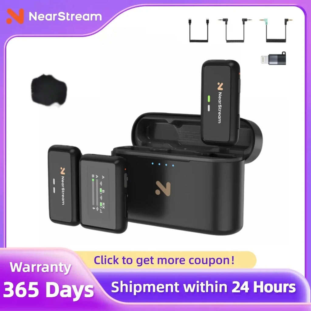Wireless Lavalier Microphone – Plug & Play with Noise Reduction
