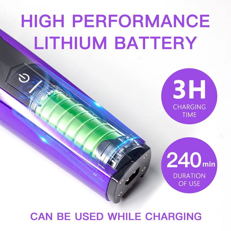 Kulilang R77F Professional Hair Cutting Machine Electric Hair Clipper Titanium Plated FADE Blade Men's Hairstyles Salon 7200RPM