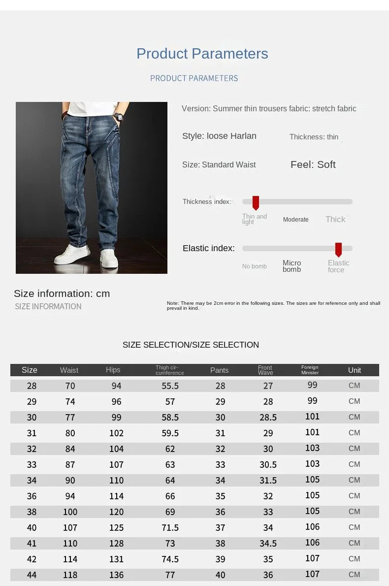 High Quality Summer Thin Denim Jeans Casual Full Length Pants Cargo Men's Clothing Jeans for Men Designer Streetwear Trousers