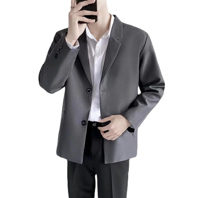 2025 men's spring and autumn casual suit jacket fashionable lightweight work office business slim fit Western style top