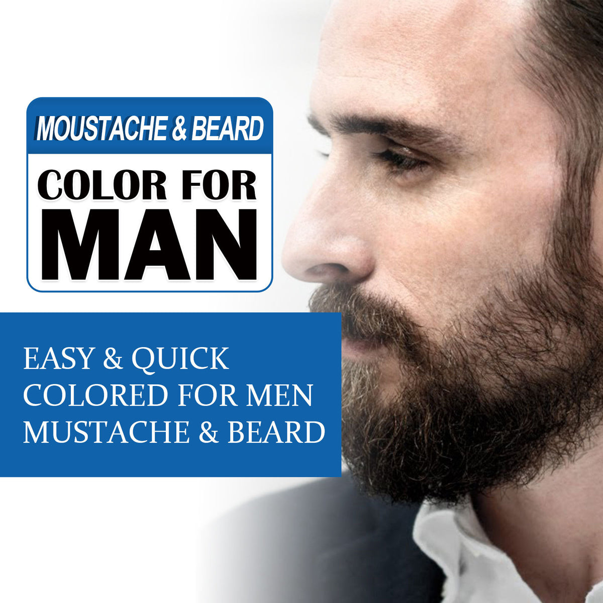 Natural Beard Dye Shampoo Permanent Repair White Grey Hair Removal Instant Mustache Dying Blacking Fast Beard Coloring for Men