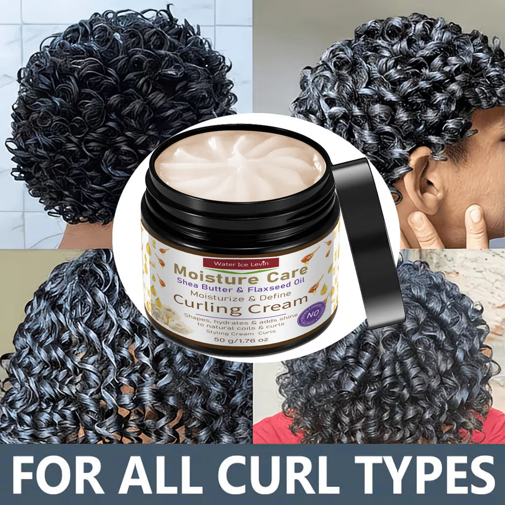 50g Moisture Care Curling Cream With Shea Butter Flaxseed Oil Moisturizes Hair Create Shiny Healthy Curls Define Natural Coils