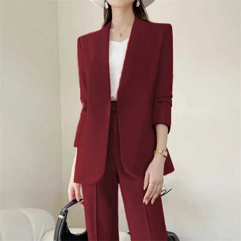 Fashion 2 Piece Sets Women Outfits Spring Autumn New in Korean Pants Sets Commuter Elegant Suit Coat 2 Piece Sets Women