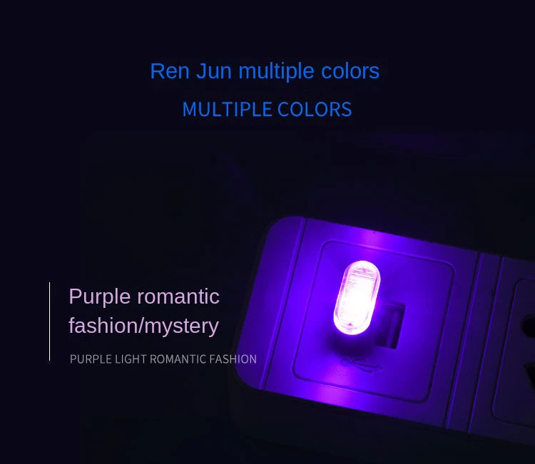 Mini LED Car Light Auto Interior Atmosphere USB Light Decor Plug And Play Lamp Emergency Lighting PC Auto Products