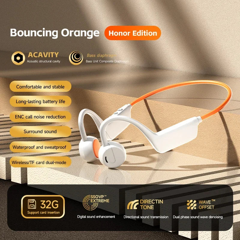 Lenovo Bone Conduction Headset Bluetooth 5.4 With Mic Waterproof Exercise Fitness Wireless Sports Headphone New 2026