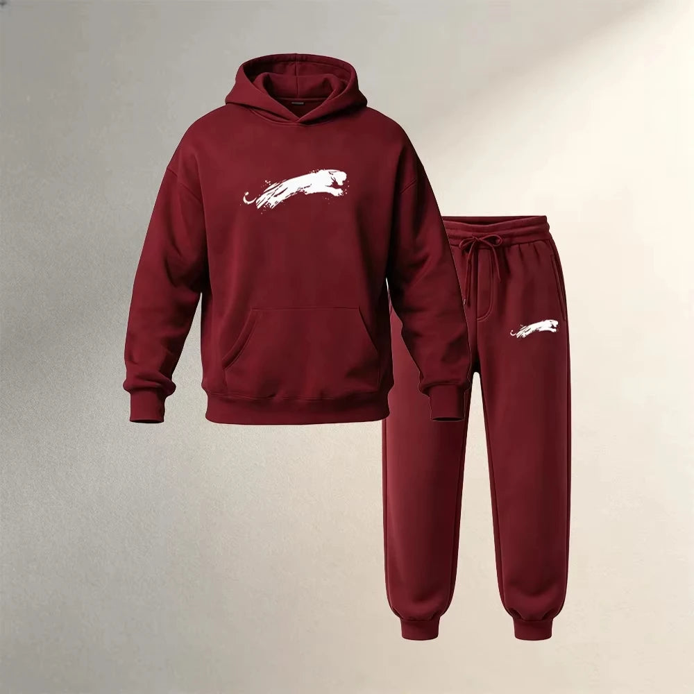Men's Hoodies Sets 2 Pieces Pullover Autumn Winter Sports Casual Fashion Warm Clothing Drawstring Jogger Pants Male Street Suits