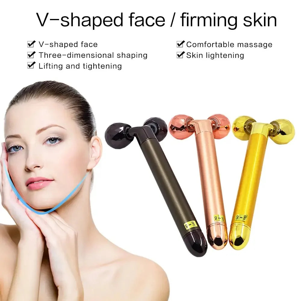 Electric Roller Beauty Bar Vibrating Facial Roller Massager Face Lifting Anti-Wrinkle Skin Care Roller/ Face Slimming Tool