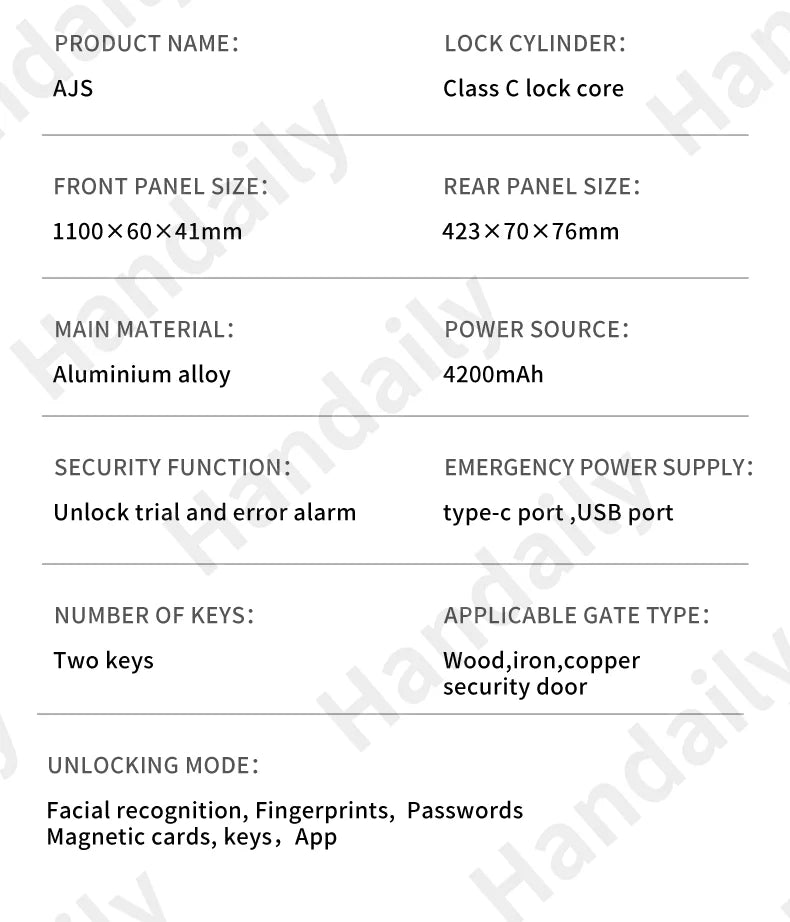 IP 67 Waterproof Smart Door Lock Palm Biometric Tuya WIFI 3D Face Recognition Cerradura Intelligent Video Rfid Digital Lock