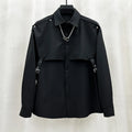 2024 Spring New Trendy Male Loose Handsome Shirts Men's Long Sleeve Solid Color Single Row Multi-Buckle Shirt Trendy Male Shirts