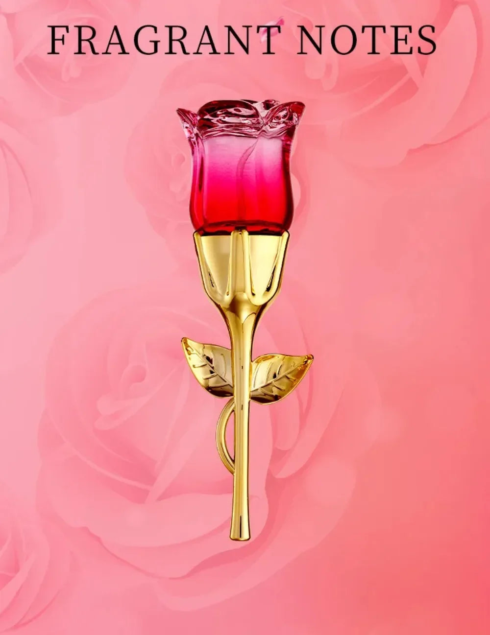 50ml WARMKISS Rose Shape Ladies Perfume Golden Stem Design Long Lasting Floral Eau De Toilette Valentine Birthday Gift