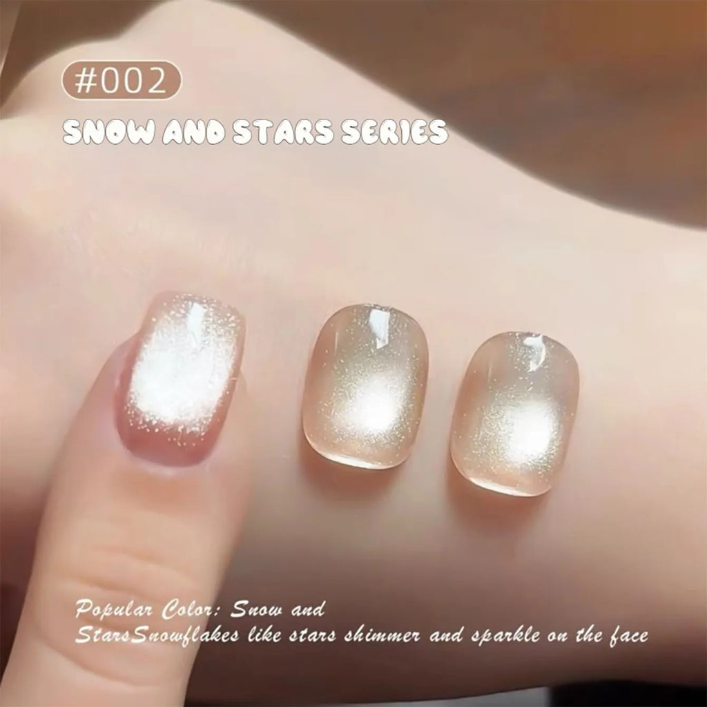 MIANEL 2026 10ML Lover Cat Eye Nail Gel Nude Pink with Sparkling Golden Light Glass Bead for Flattering Cat Eye Manicure