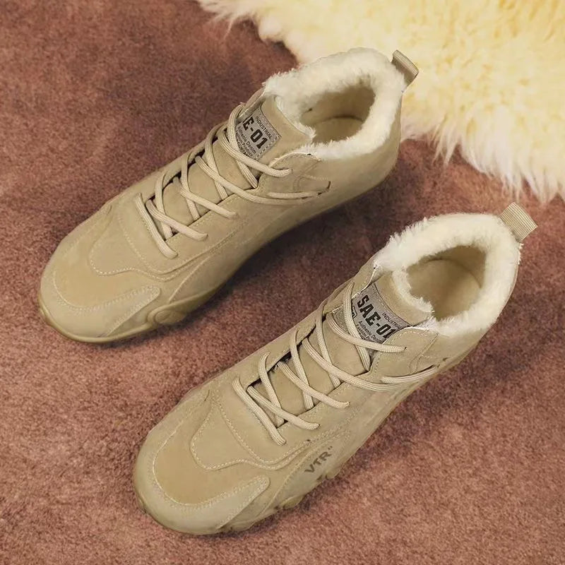 2022 New In Casual Shoes Men Sneakers  Male High Top Sneakers Winter Warm Designer Fashion Loafers Lace Up Shoes Men Ankle Boots