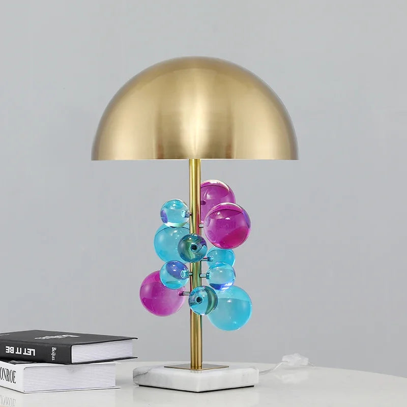 Morden italian designer Table Lamp Creative mushroom lamp Colorful Glass Ball Lamp for Living Room Bedroom Reading Lamp