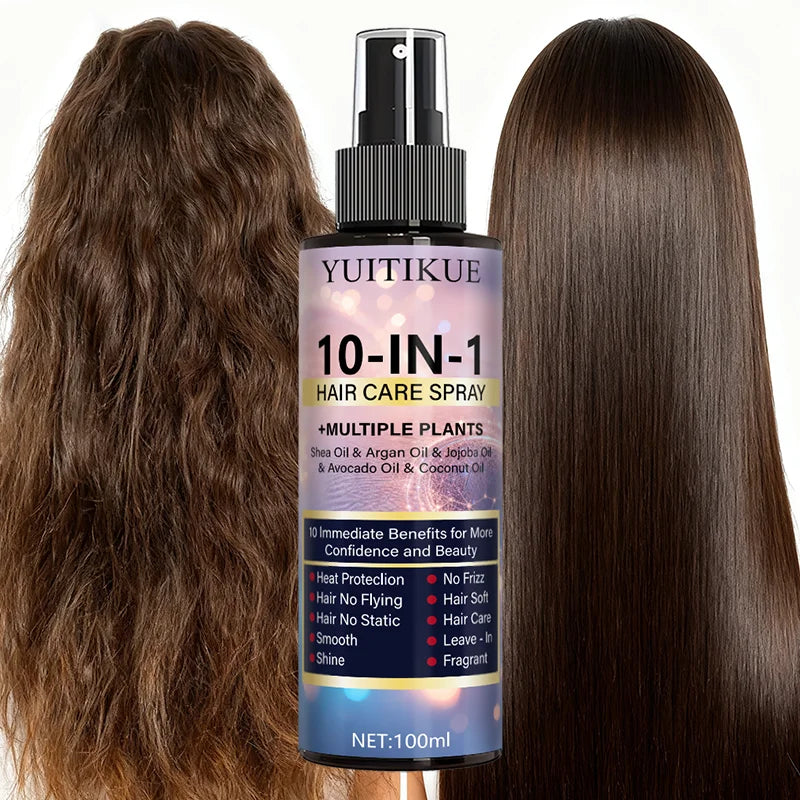 YUITIKUE 10-in-1 Hair Care Spray, Leave-In Conditioner with Natural Oils for Smooth, Shiny & Tangle-Free Hair
