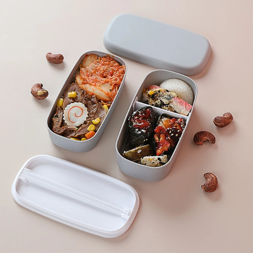 New Portable Leak-proof Food  Double-layer Bento Box Lunch Box  Lunch Box for Kids Food Container Food Storage Snack