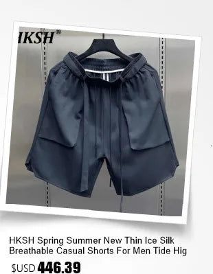 HKSH 2024 Spring Autumn Winter New Men Tide Punk Techwear Short Overcoat Jacket Fashion Chic Patchwork Coats Niche Design HK2916