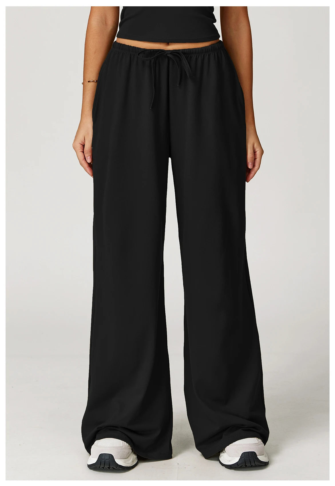 Women's High Waist Drawstring Yoga Pants Hanging Wide Leg Loose Casual Pants Women's Sports Pants Fitness Running Elastic Pants