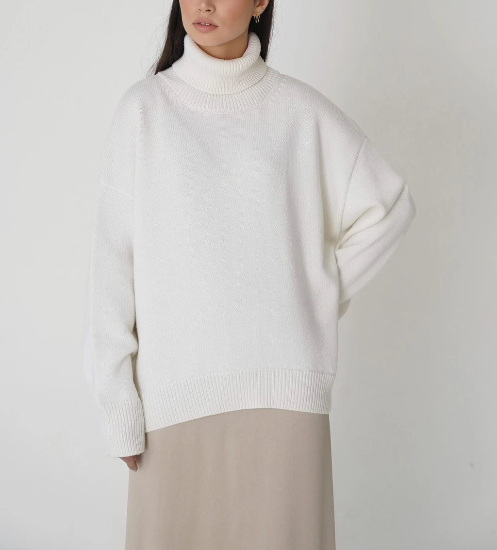 Bornladies Women Turtleneck Sweater CHIC Autumn Winter Thick Warm Pullover Top Oversized Casual Loose Knitted Jumper Female Pull