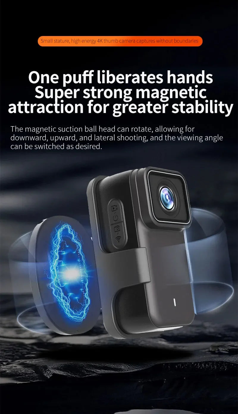 4K HD Action Camera HD EIS Magneti Pocket Video Camera 30m Waterproof WiFi Motorcycle Cam Sport Video Recorder with Memory Card