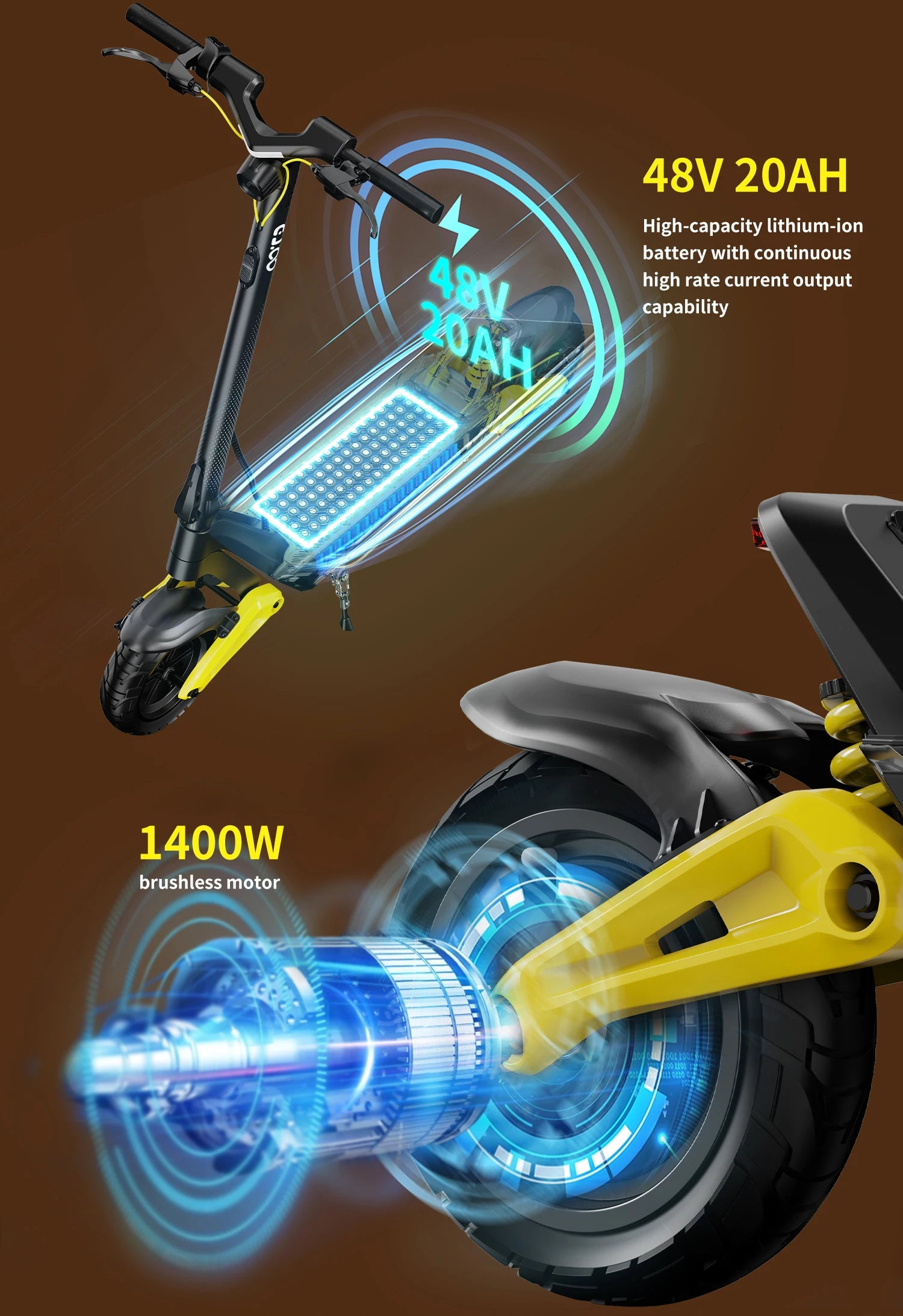 Small Electric Scooter with 10-inch Tyres and Single Motor, 48V 20AH 25KM/H Lightweight Elec Scooter for EU Stock